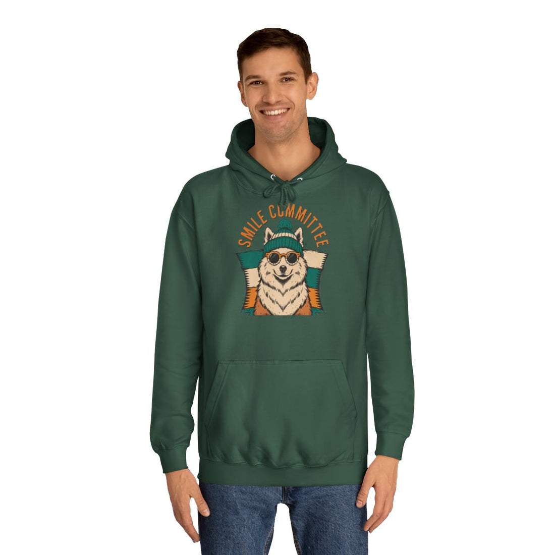 Bottle Green — Lifestyle | Samoyed Smile Committee Hoodie for Sammy Owners