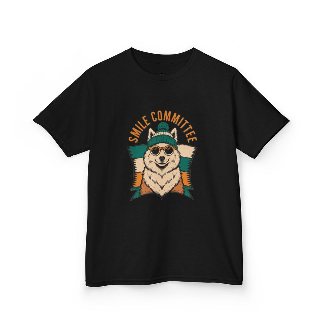 Black — Front | Samoyed Smile Committee Kids Tee