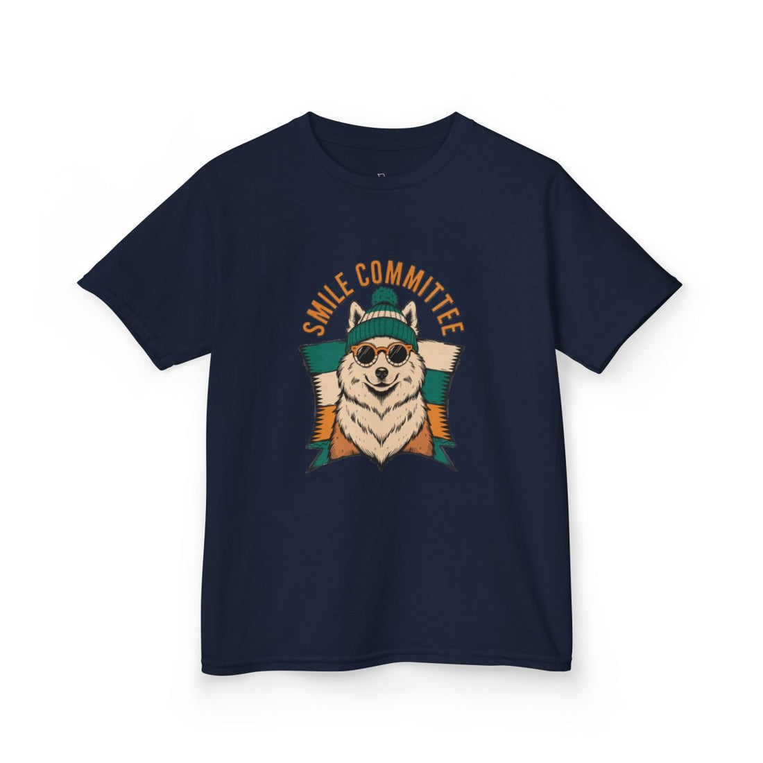 Navy — Front | Samoyed Smile Committee Kids Tee