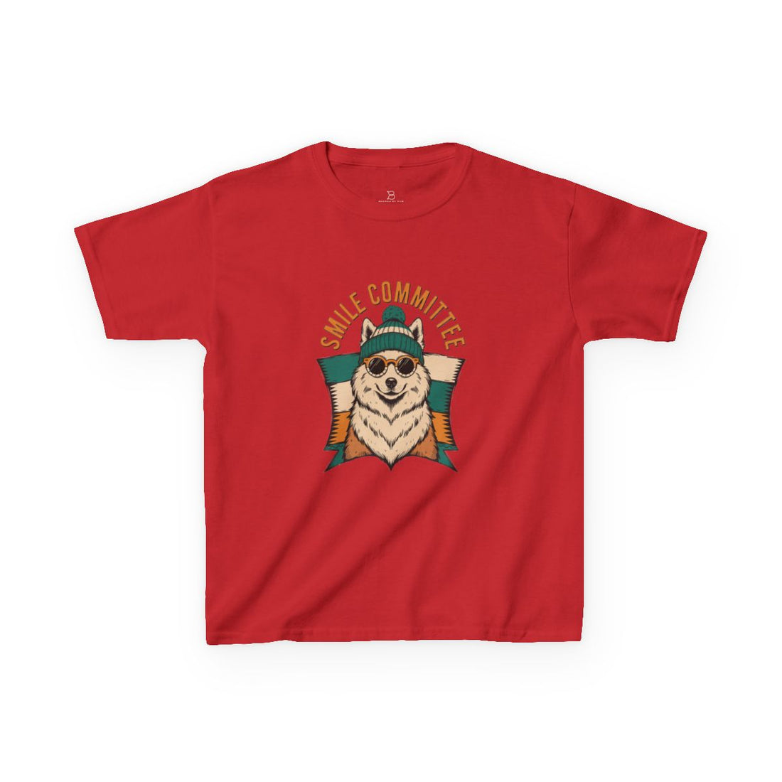 Red — Front | Samoyed Smile Committee Kids Tee