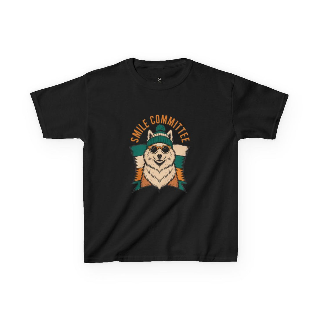 Black — Front | Samoyed Smile Committee Kids Tee