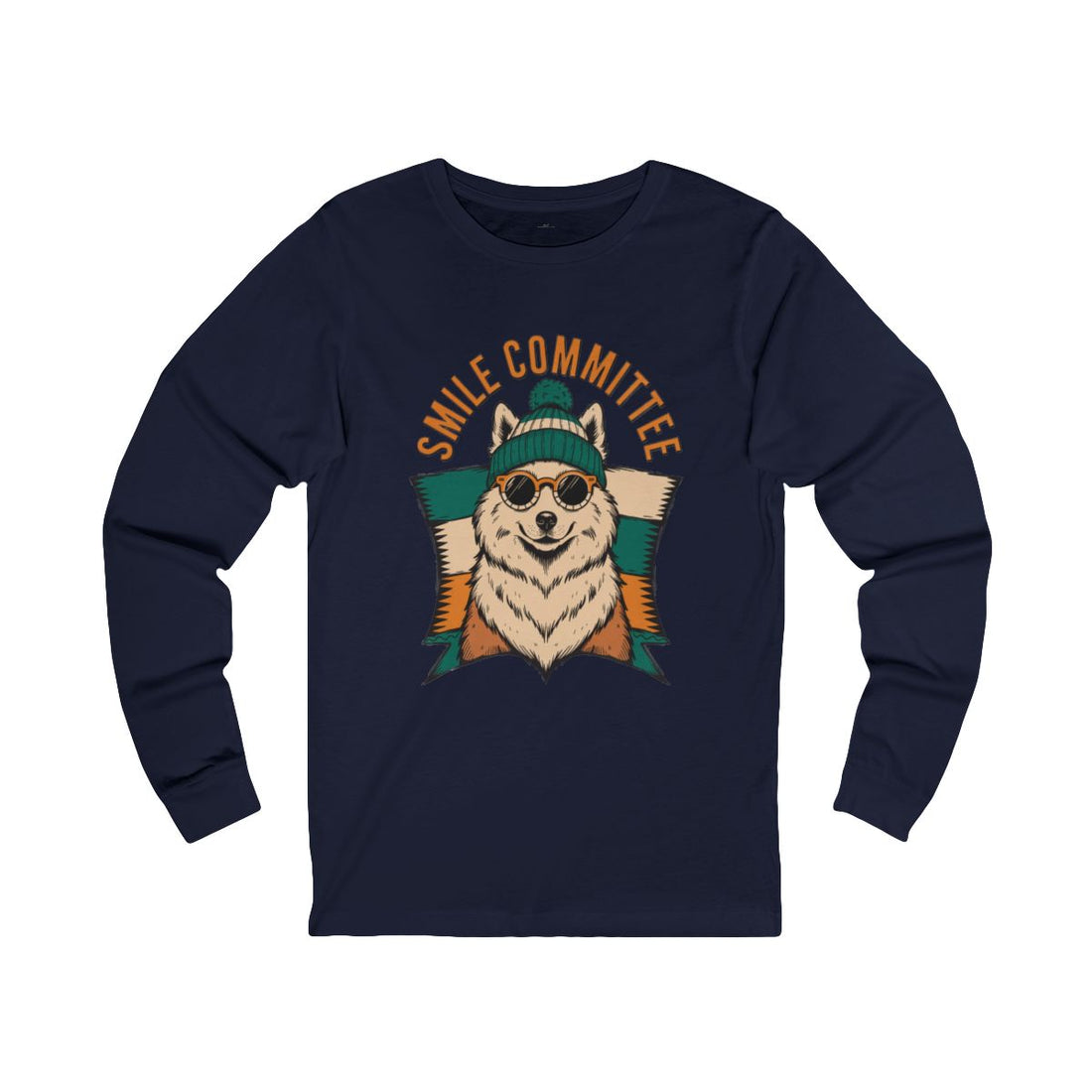 Navy — Front | Samoyed Smile Committee Long Sleeve Tee
