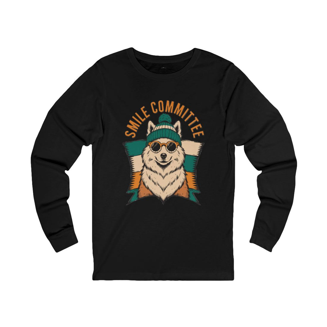Black — Front | Samoyed Smile Committee Long Sleeve Tee