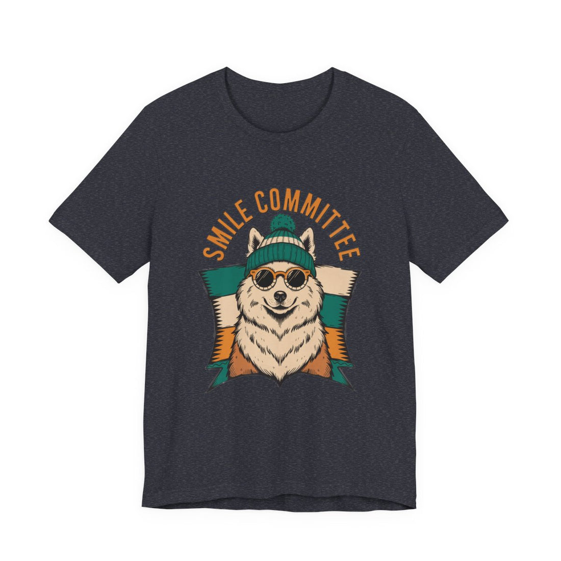 Heather Navy — Front | Samoyed Smile Committee Men's Tee
