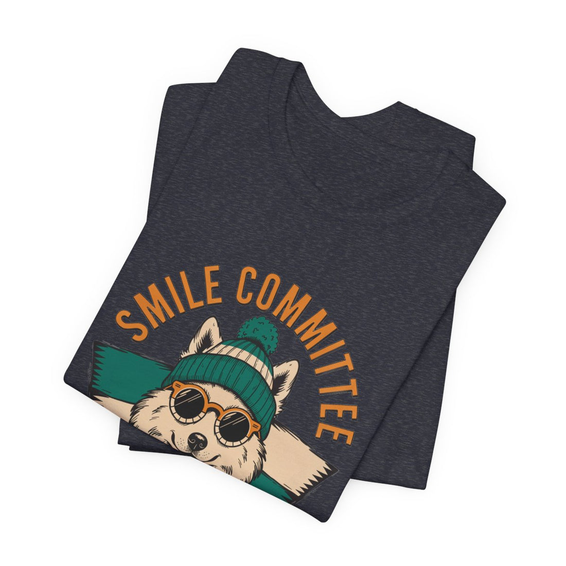 Heather Navy — Folded | Samoyed Smile Committee Men's Tee