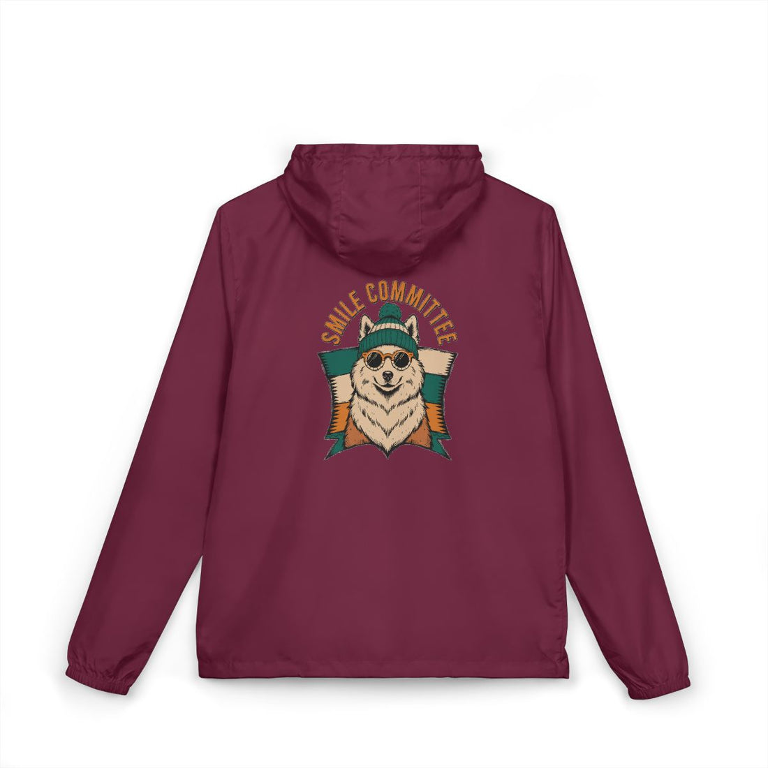 Maroon — Back | Samoyed Smile Committee Windbreaker