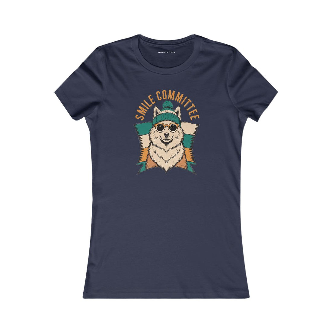 Navy — Front | Samoyed Smile Committee Women's Tee