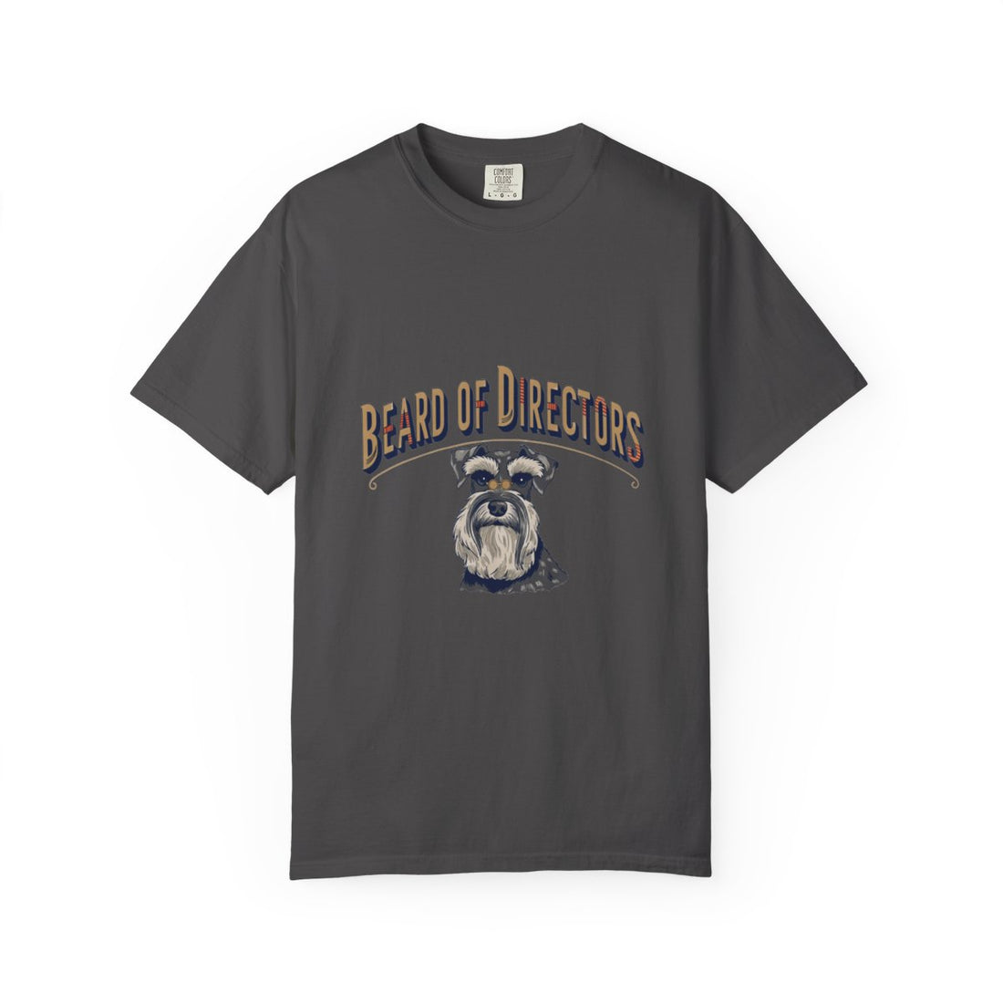 Graphite — Front | Schnauzer 'Beard Of Directors' Garment-Dyed Tee