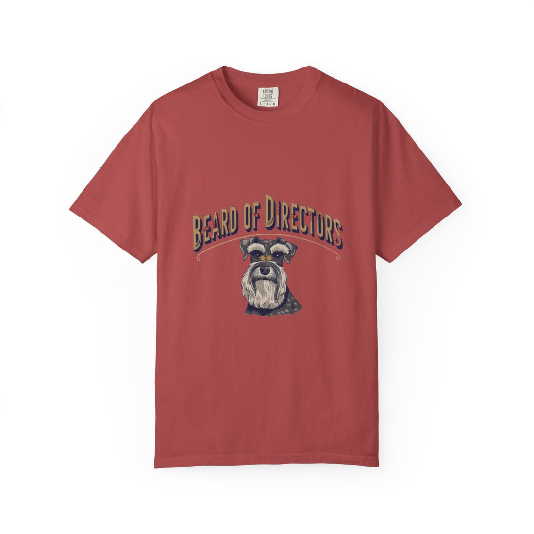 Crimson — Front | Schnauzer 'Beard Of Directors' Garment-Dyed Tee