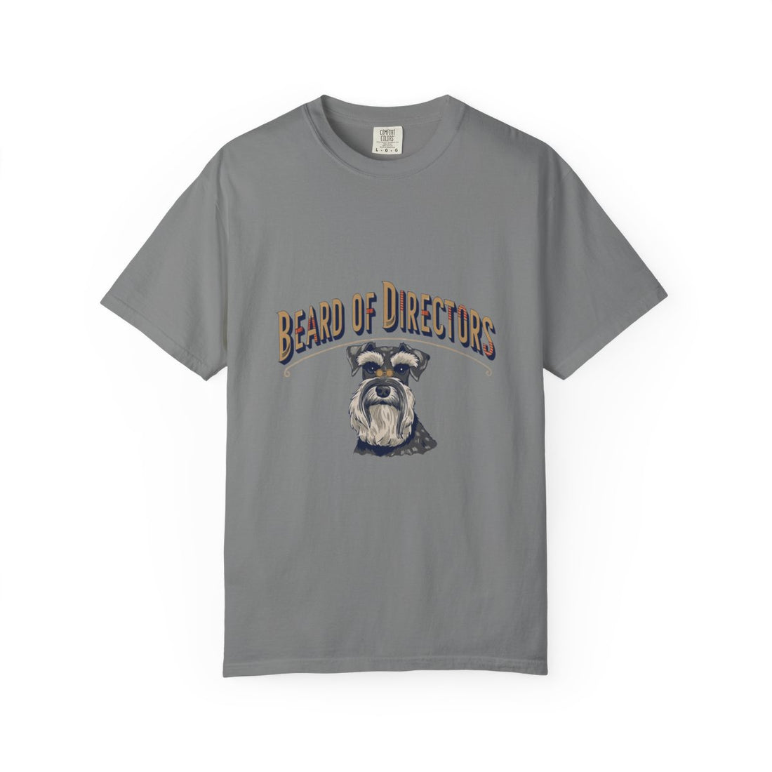 Grey — Front | Schnauzer 'Beard Of Directors' Garment-Dyed Tee