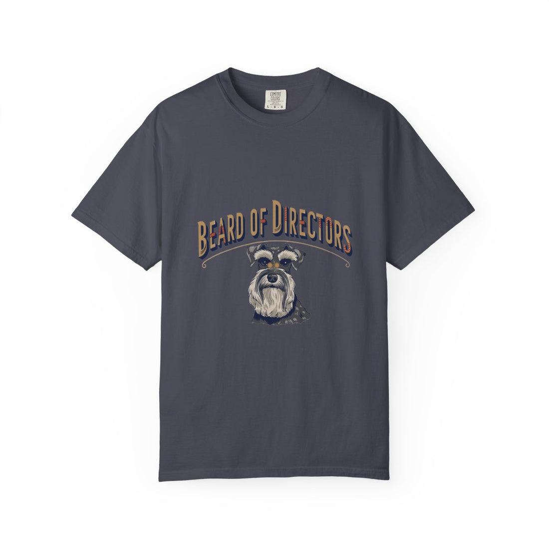 Navy — Front | Schnauzer 'Beard Of Directors' Garment-Dyed Tee