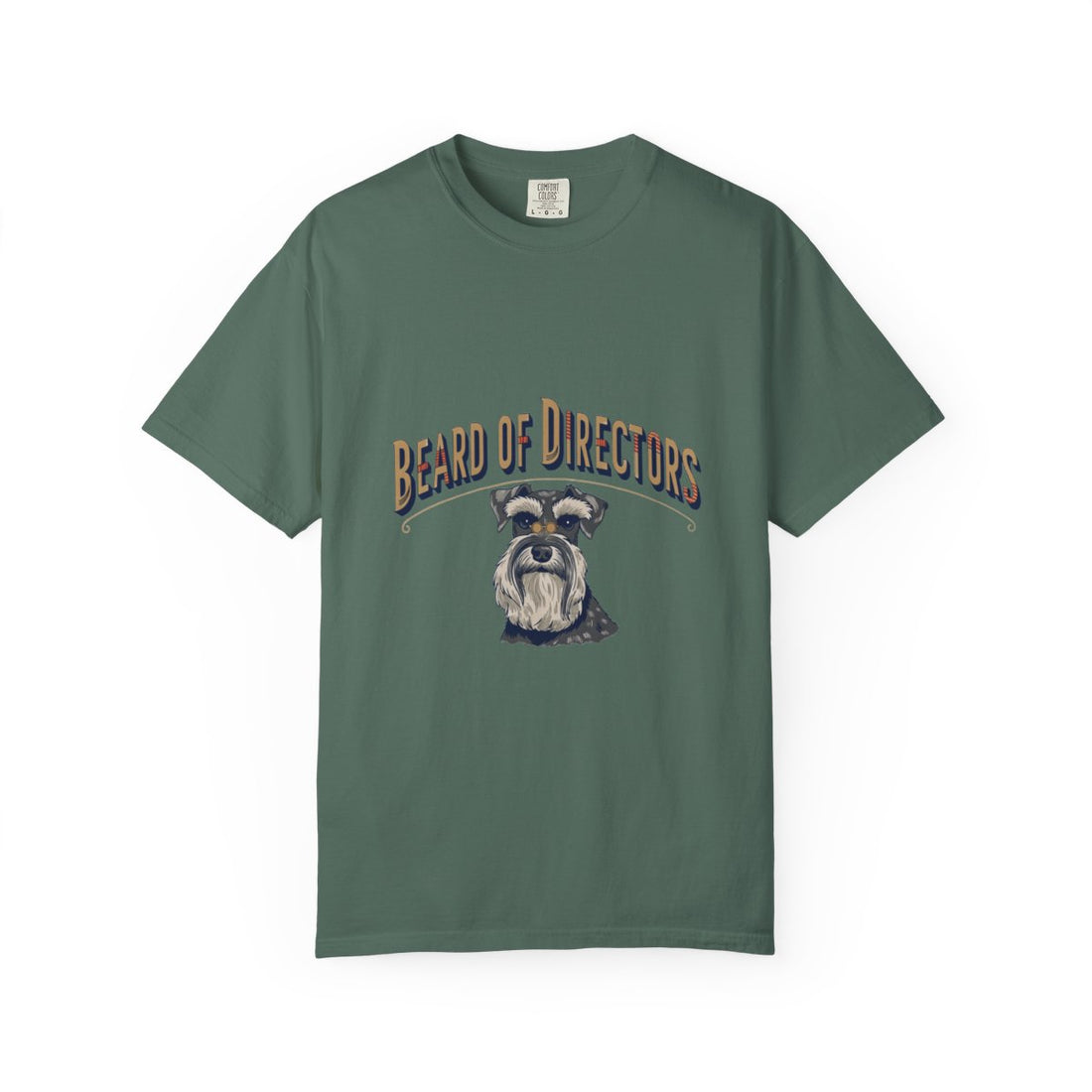 Blue Spruce — Front | Schnauzer 'Beard Of Directors' Garment-Dyed Tee