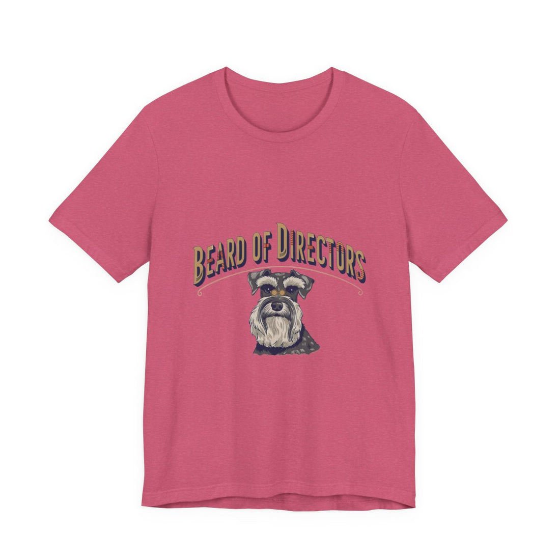Heather Raspberry — Front | Schnauzer 'Beard Of Directors' Tee