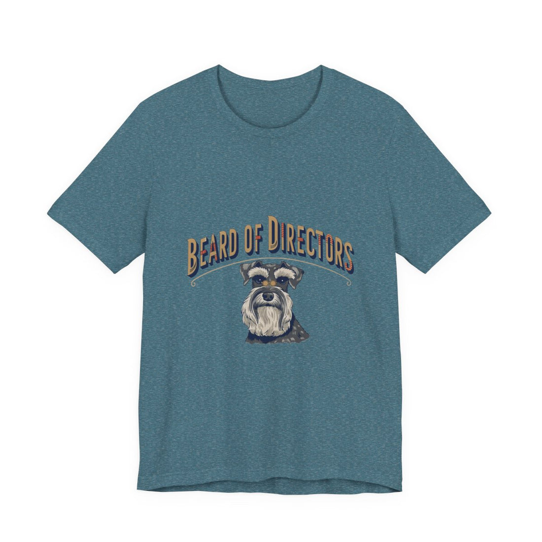 Heather Deep Teal — Front | Schnauzer 'Beard Of Directors' Tee