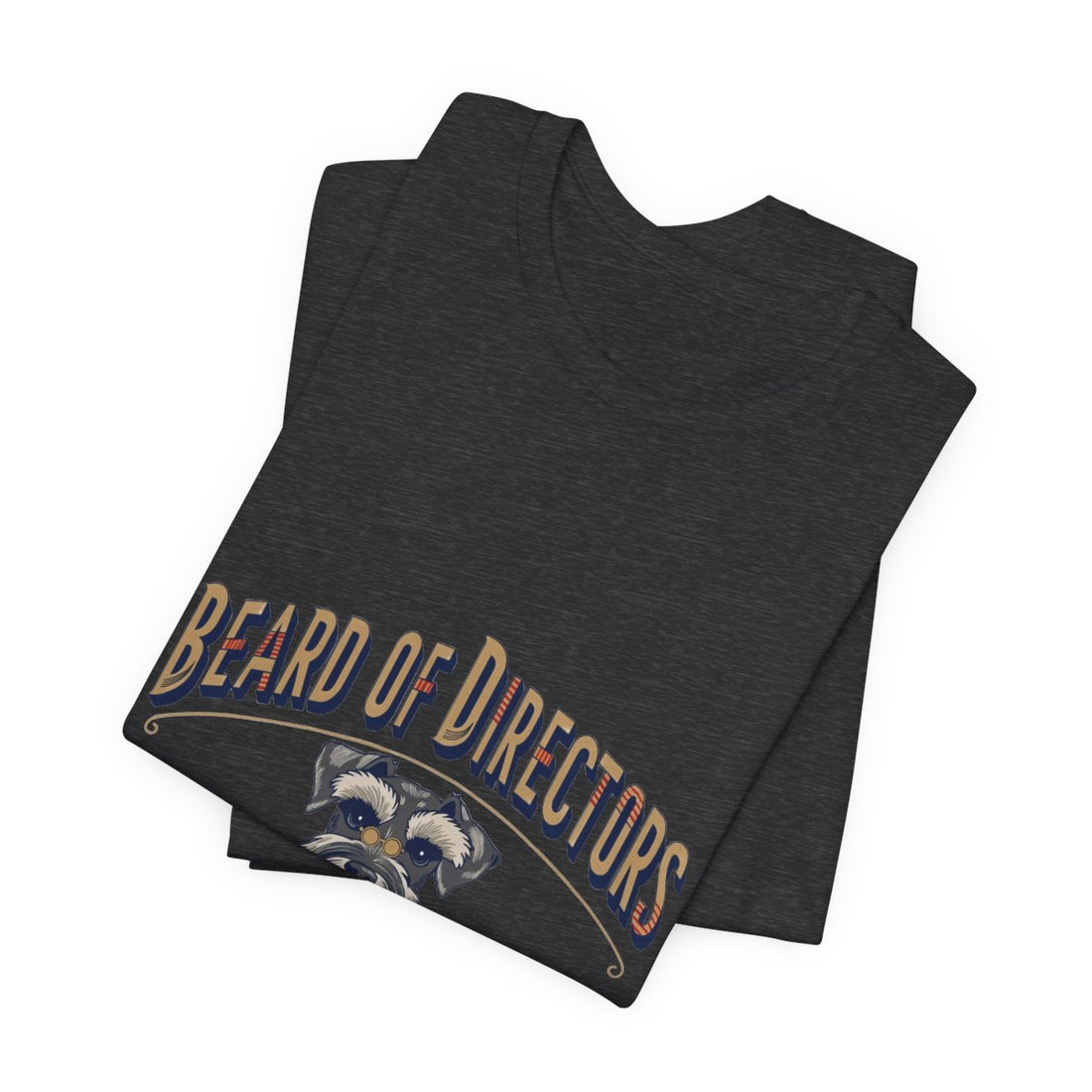 Dark Grey Heather — Folded | Schnauzer 'Beard Of Directors' Tee