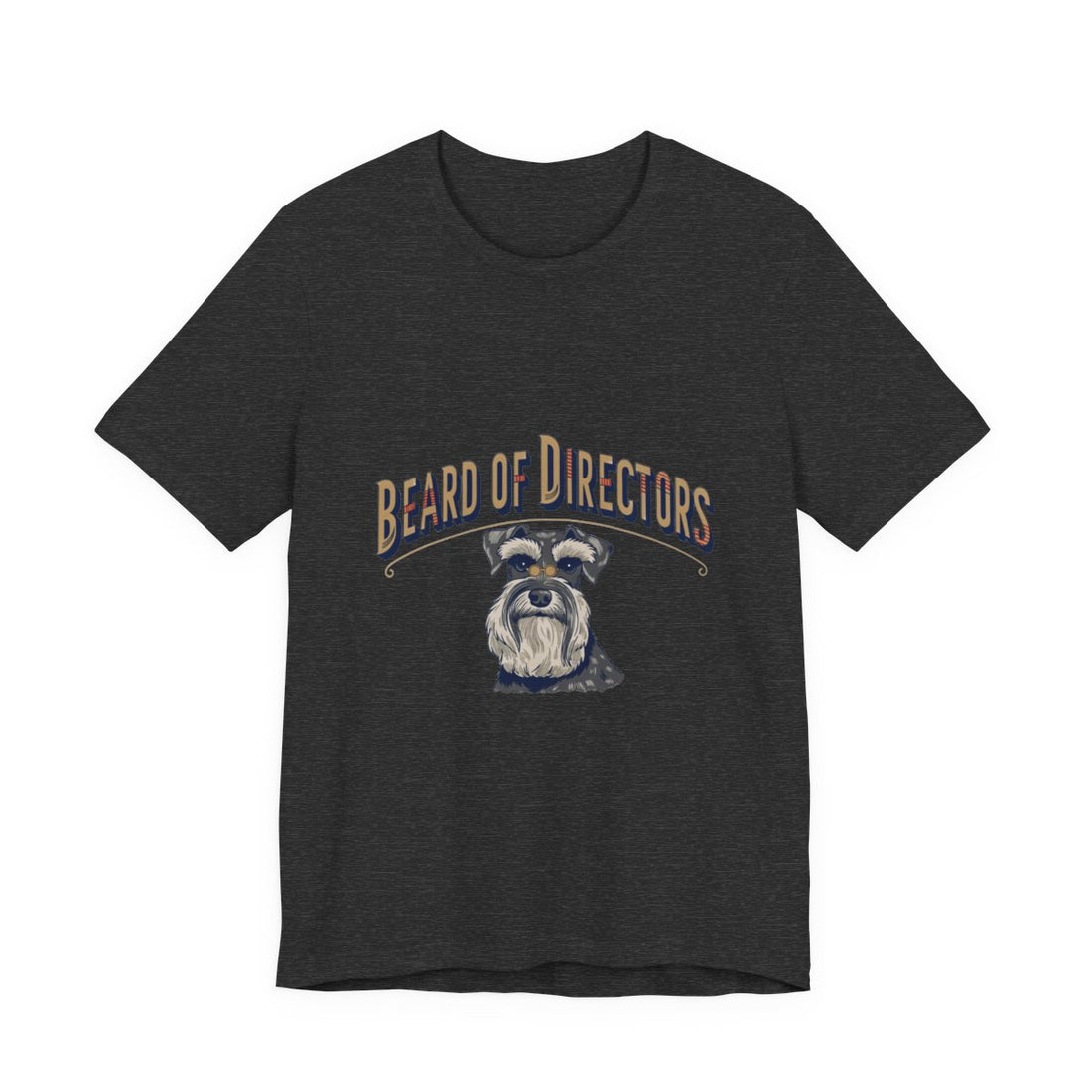Dark Grey Heather — Front | Schnauzer 'Beard Of Directors' Tee