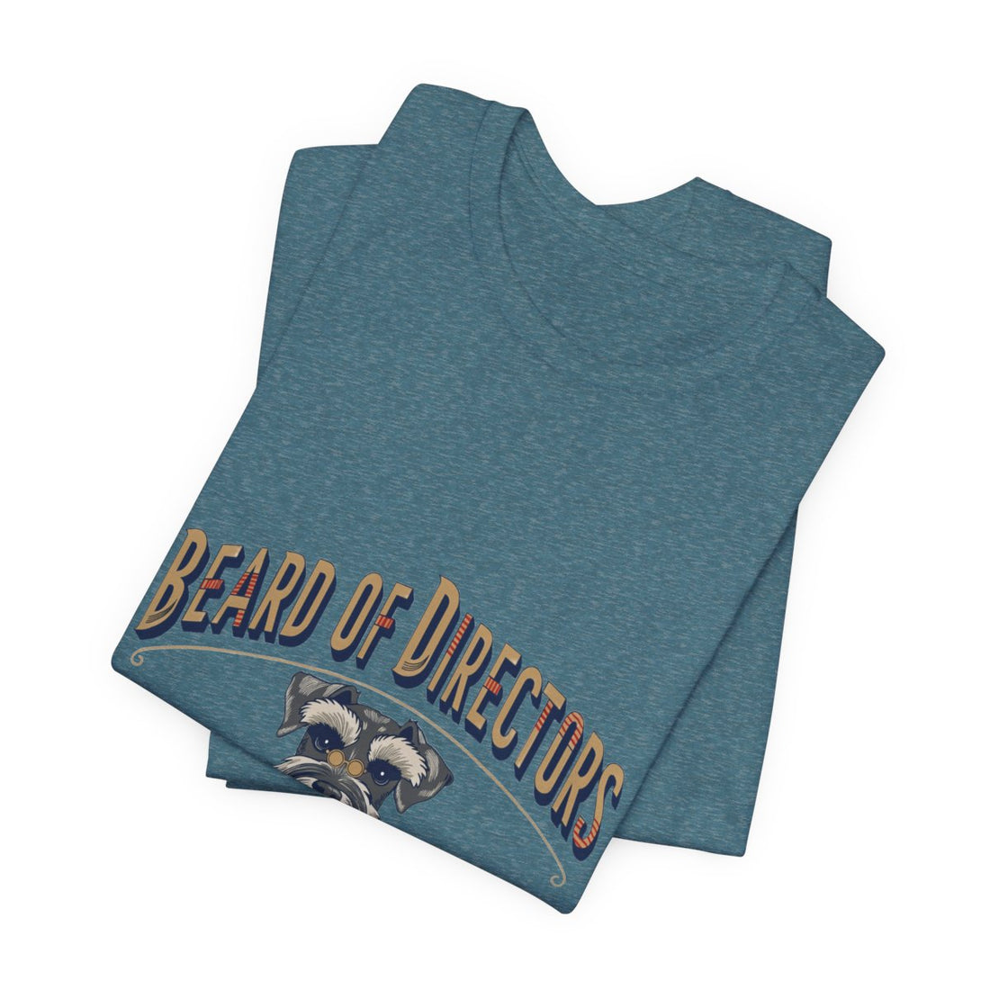 Heather Deep Teal — Folded | Schnauzer 'Beard Of Directors' Tee