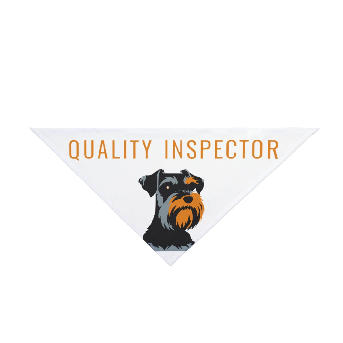 20" × 10" — Front | Schnauzer Quality Inspector Bandana