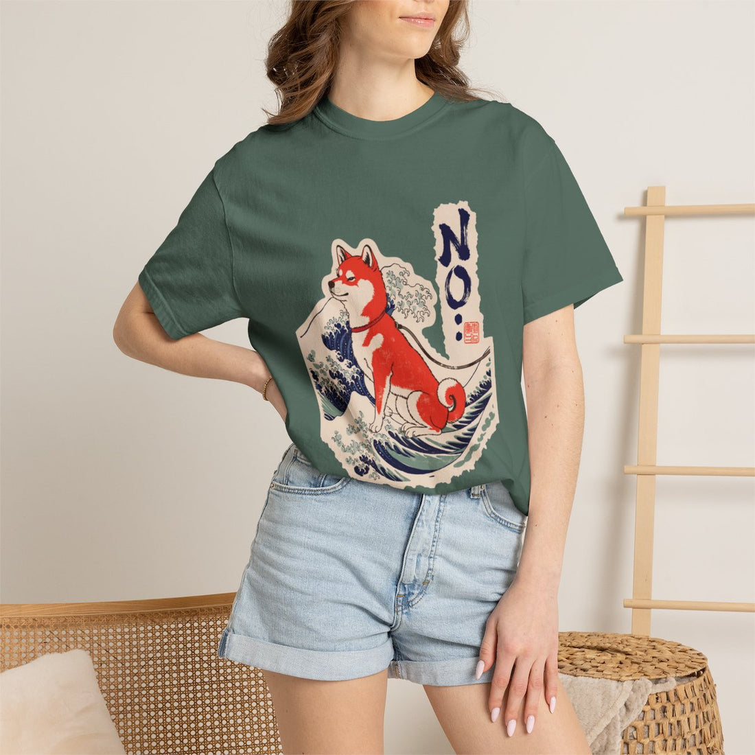 Blue Spruce — Lifestyle | Shiba Inu 'No.' Garment-Dyed Tee