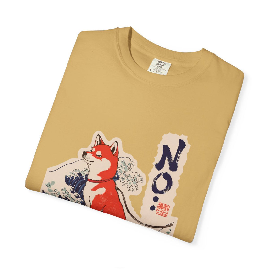 Mustard — Folded | Shiba Inu 'No.' Garment-Dyed Tee