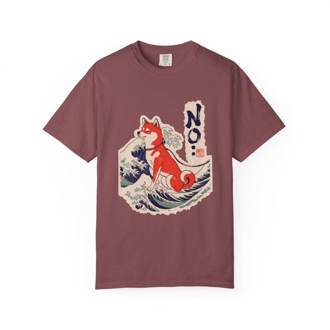 Brick — Front | Shiba Inu 'No.' Garment-Dyed Tee