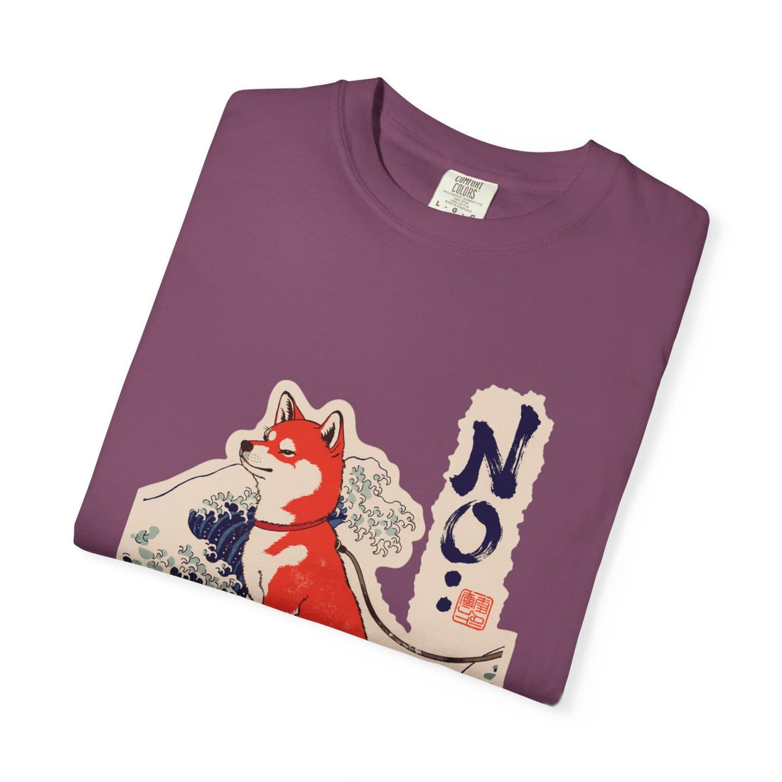 Berry — Folded | Shiba Inu 'No.' Garment-Dyed Tee