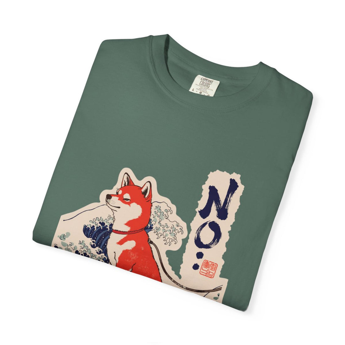 Blue Spruce — Folded | Shiba Inu 'No.' Garment-Dyed Tee