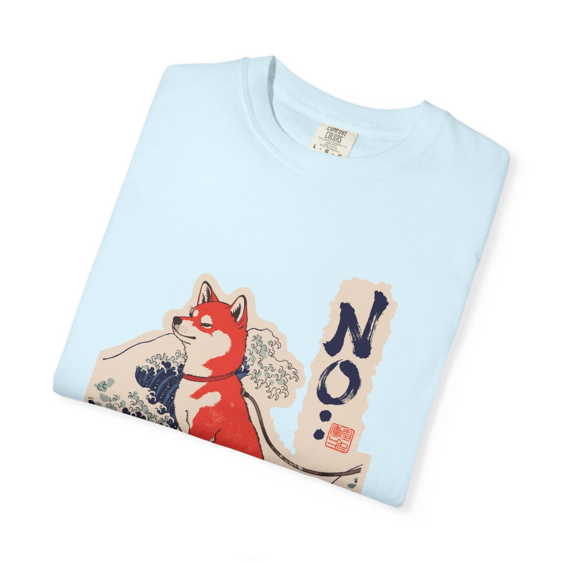 Chambray — Folded | Shiba Inu 'No.' Garment-Dyed Tee