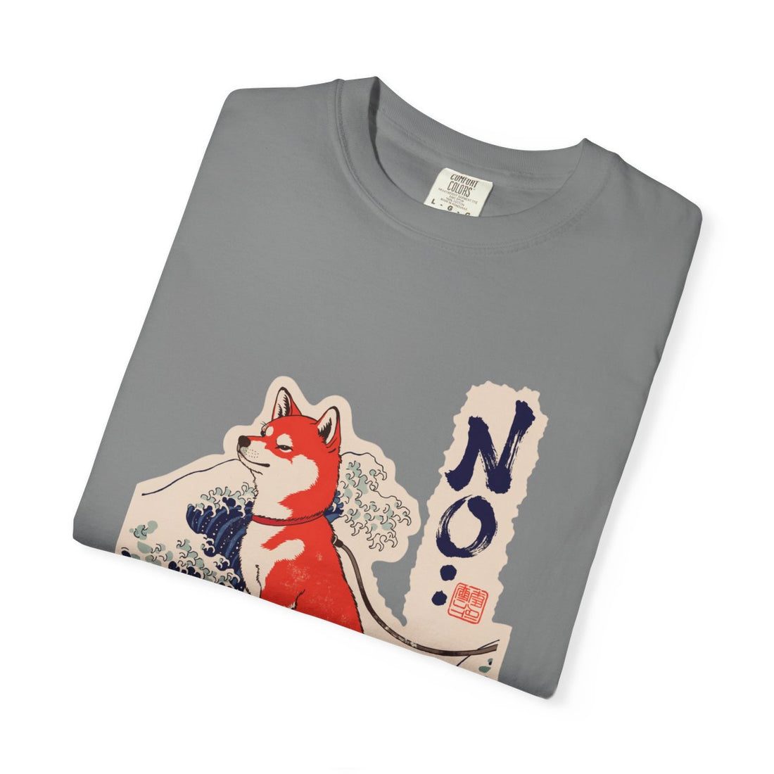 Grey — Folded | Shiba Inu 'No.' Garment-Dyed Tee