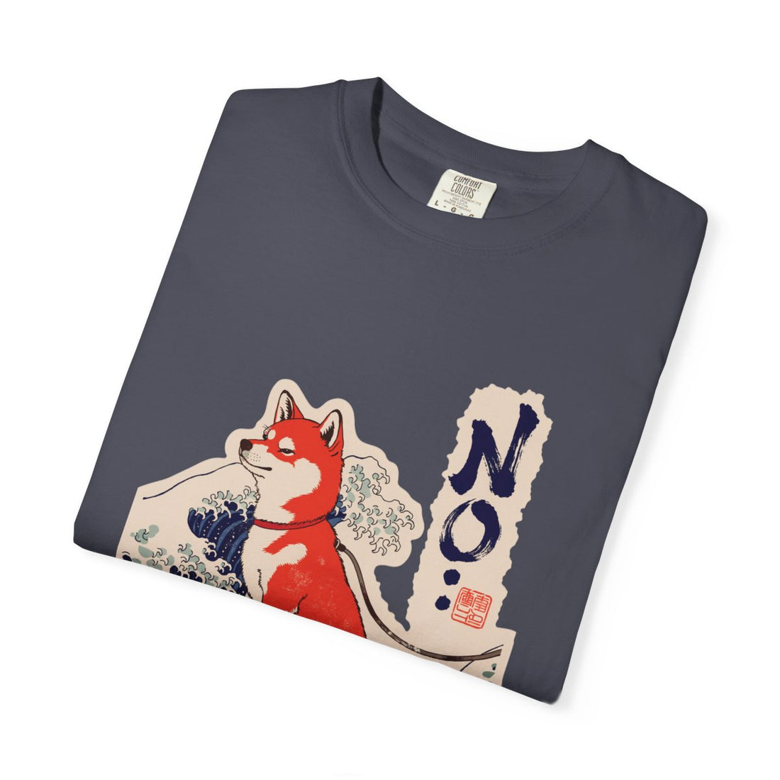 Navy — Folded | Shiba Inu 'No.' Garment-Dyed Tee