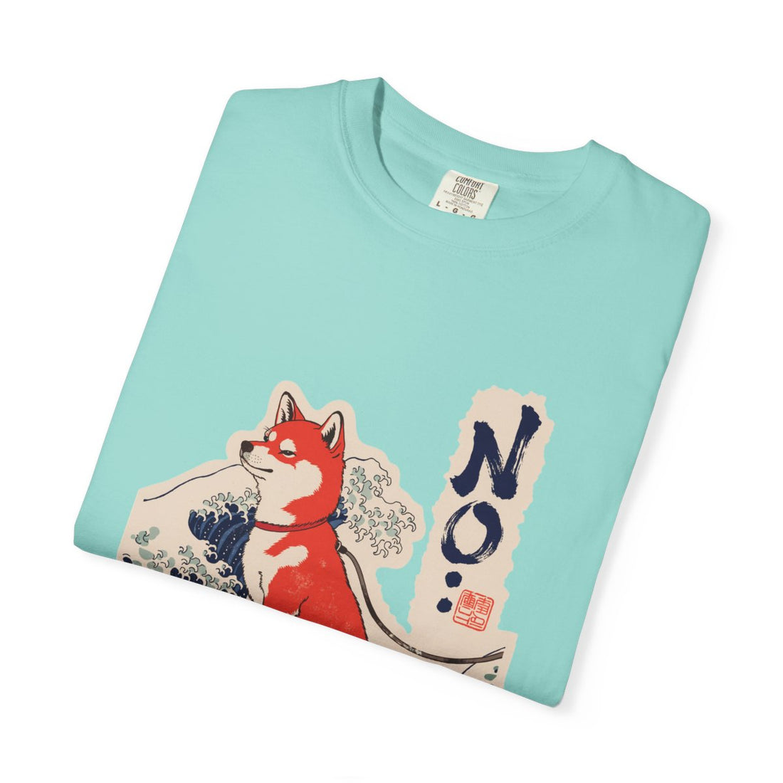 Chalky Mint — Folded | Shiba Inu 'No.' Garment-Dyed Tee