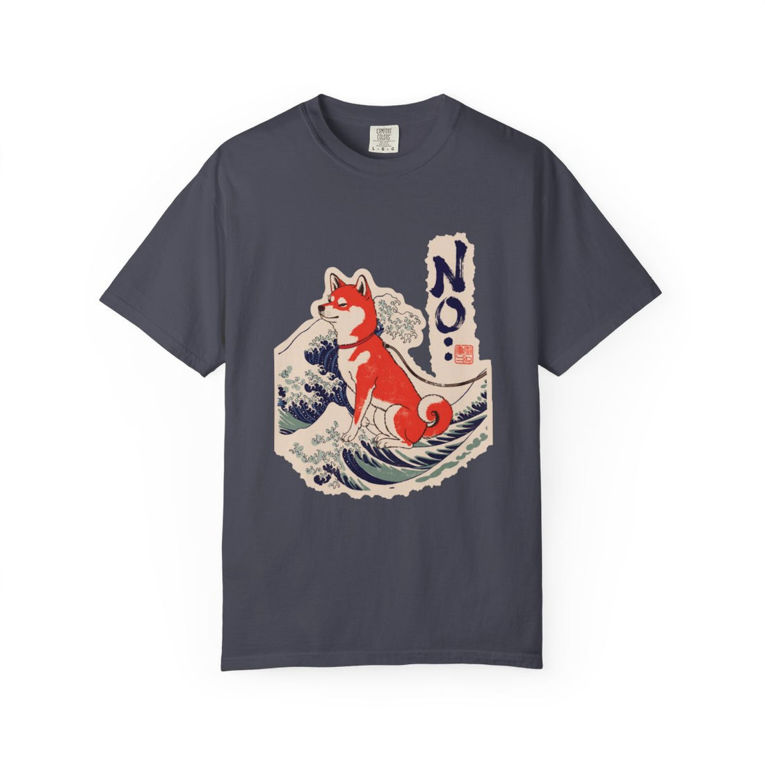 Navy — Front | Shiba Inu 'No.' Garment-Dyed Tee