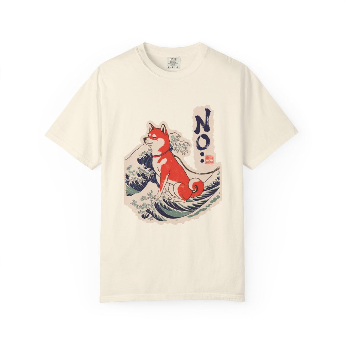 Ivory — Front | Shiba Inu 'No.' Garment-Dyed Tee