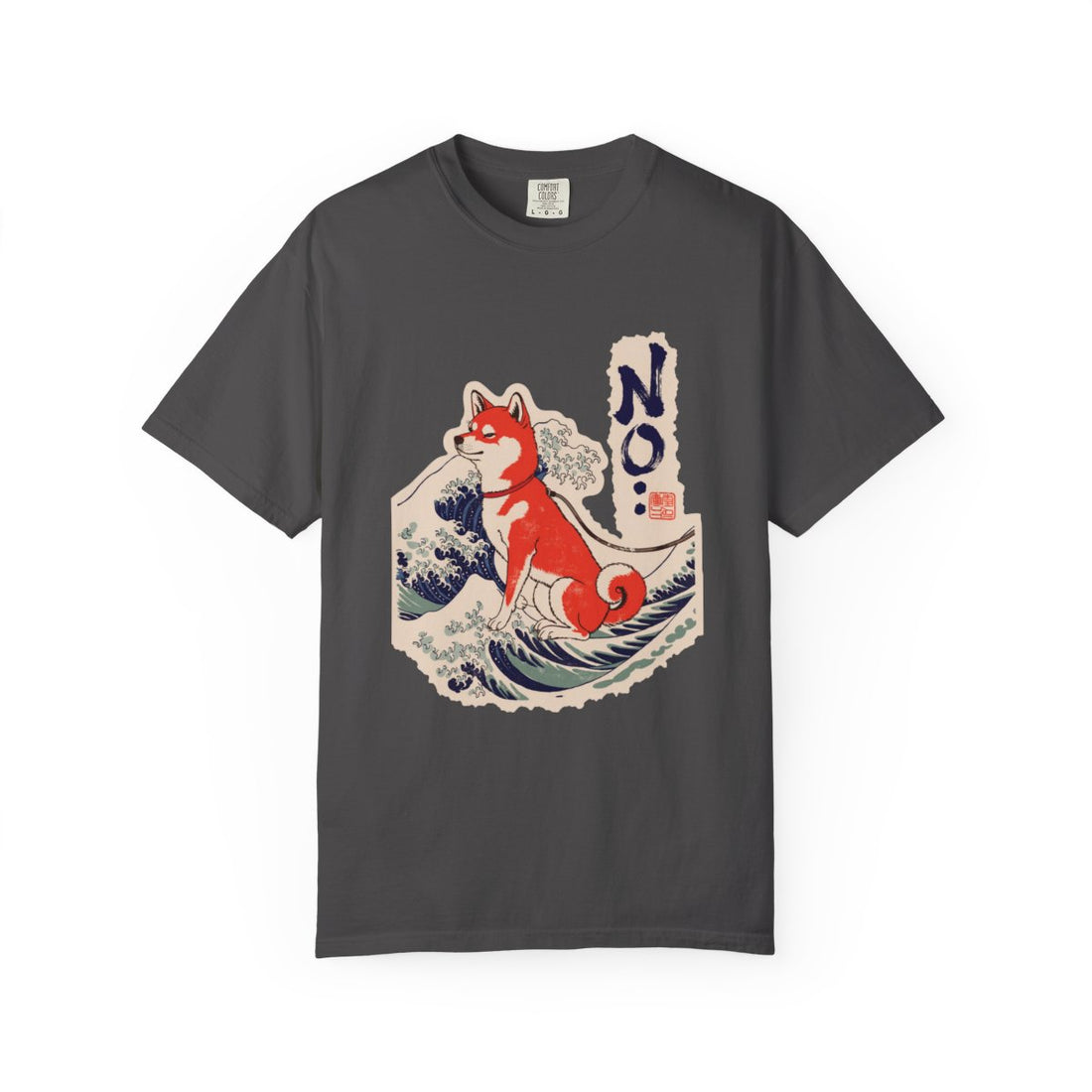 Graphite — Front | Shiba Inu 'No.' Garment-Dyed Tee