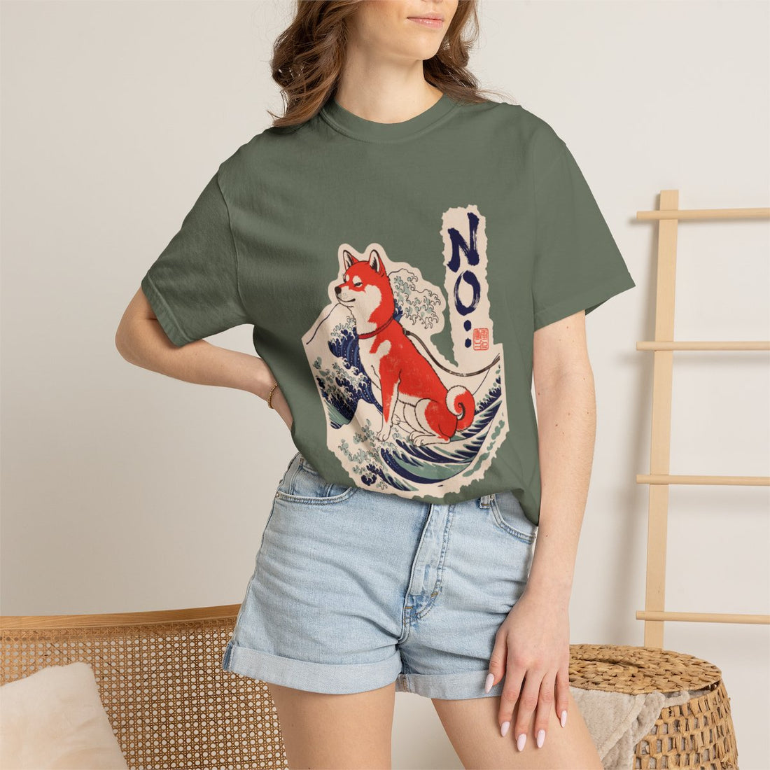 Moss — Lifestyle | Shiba Inu 'No.' Garment-Dyed Tee