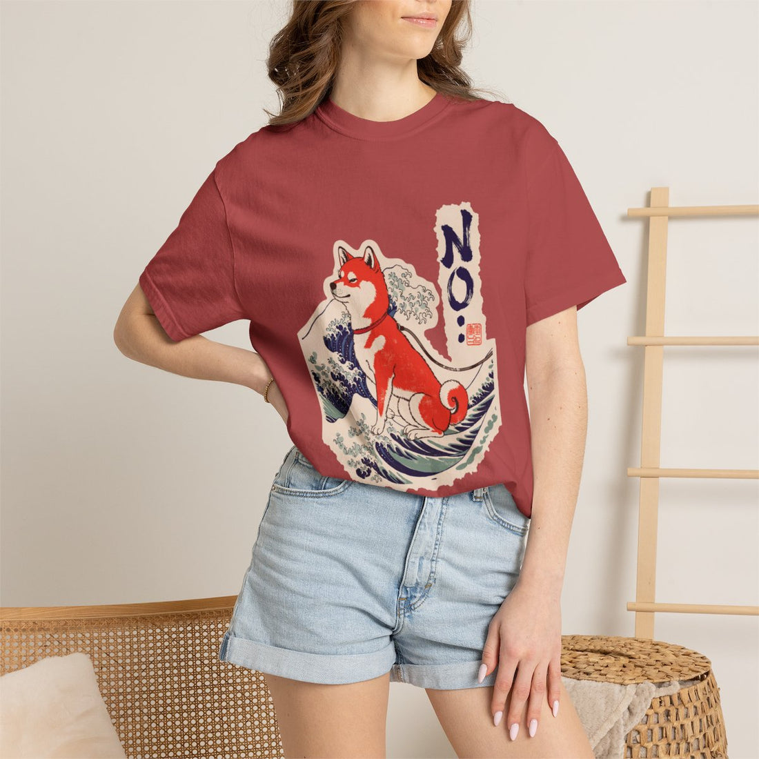 Crimson — Lifestyle | Shiba Inu 'No.' Garment-Dyed Tee