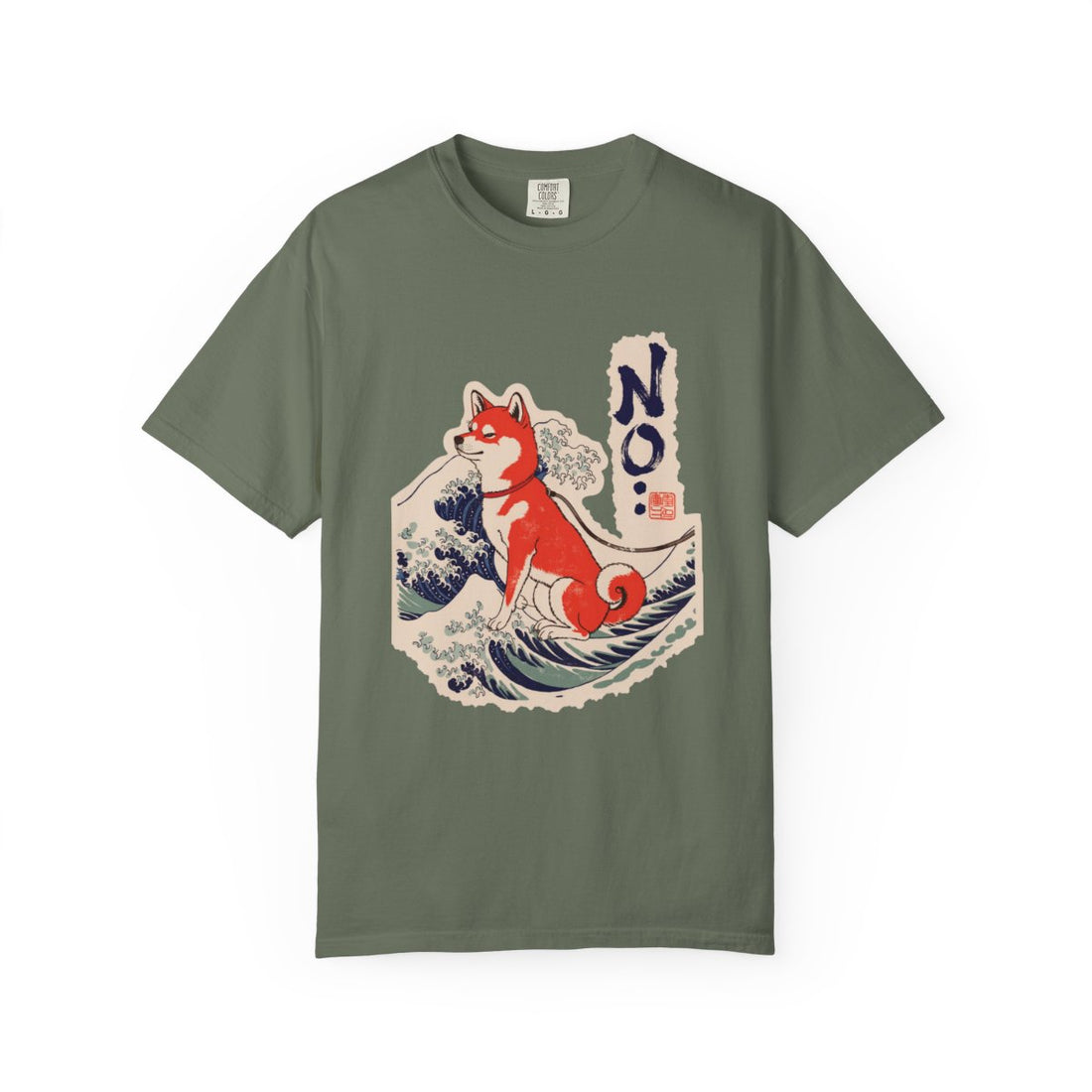 Moss — Front | Shiba Inu 'No.' Garment-Dyed Tee
