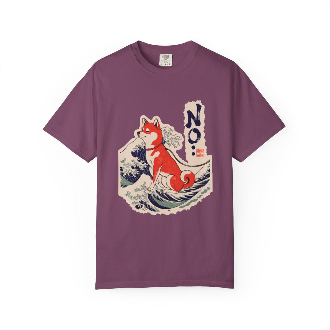 Berry — Front | Shiba Inu 'No.' Garment-Dyed Tee