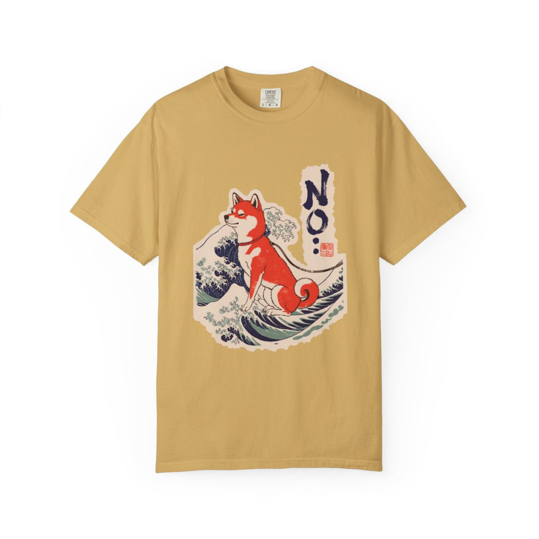 Mustard — Front | Shiba Inu 'No.' Garment-Dyed Tee