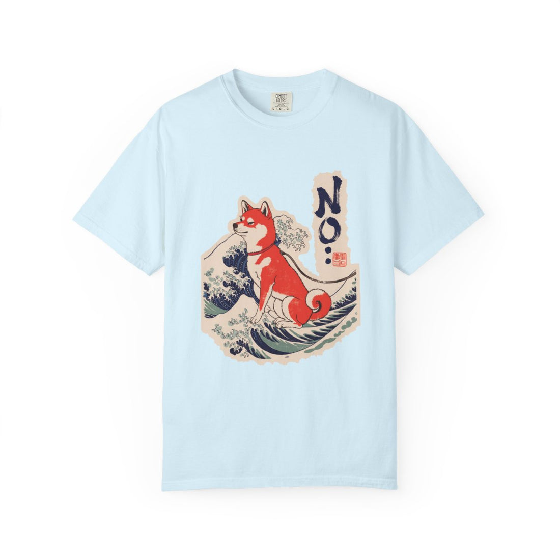 Chambray — Front | Shiba Inu 'No.' Garment-Dyed Tee
