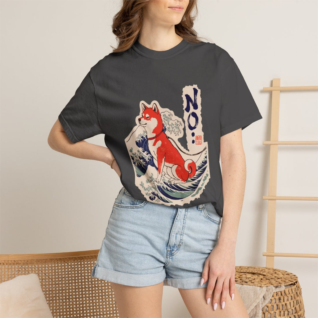 Graphite — Lifestyle | Shiba Inu 'No.' Garment-Dyed Tee