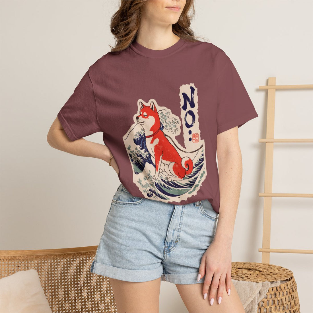 Brick — Lifestyle | Shiba Inu 'No.' Garment-Dyed Tee