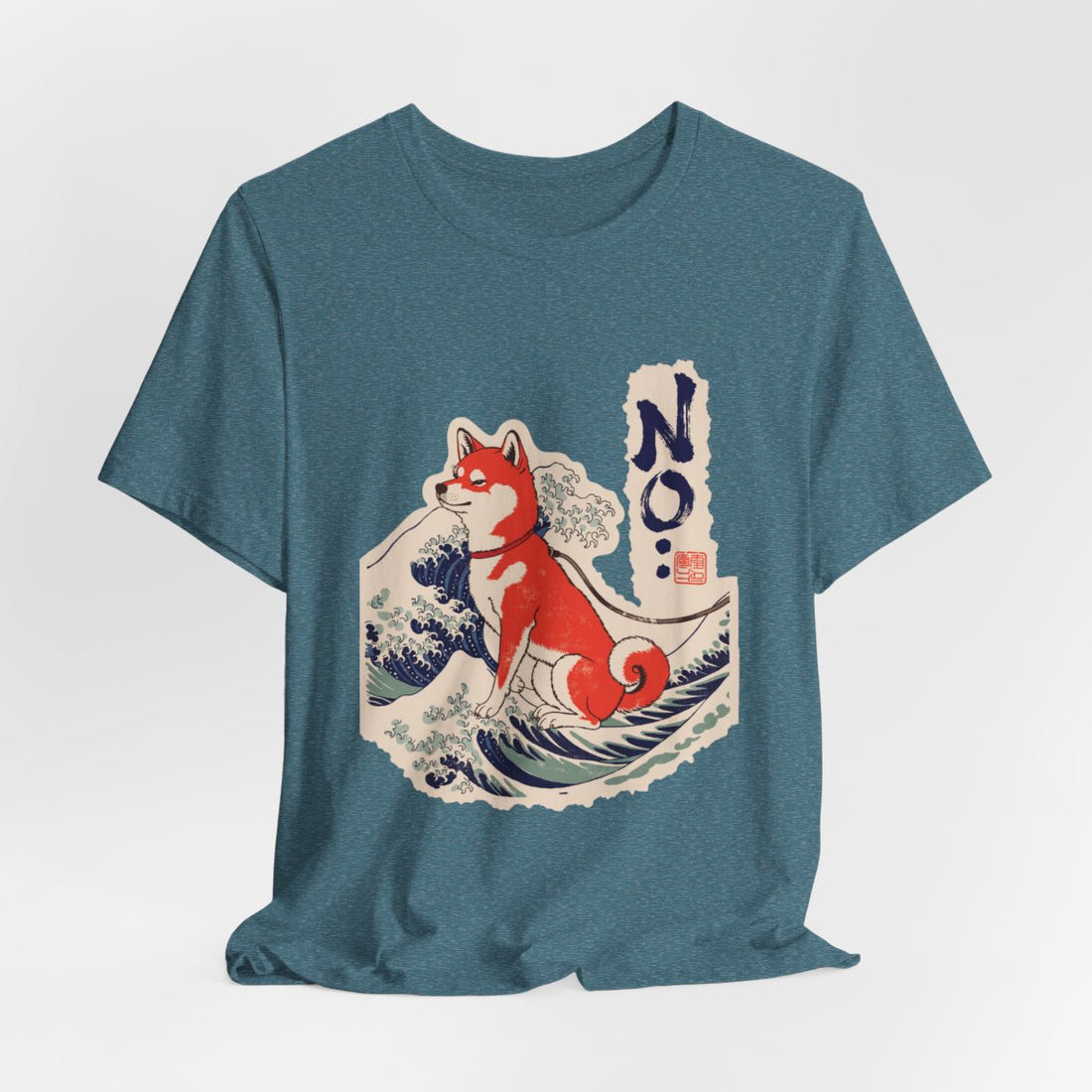 Heather Deep Teal — Hanging | Shiba Inu 'No.' Tee