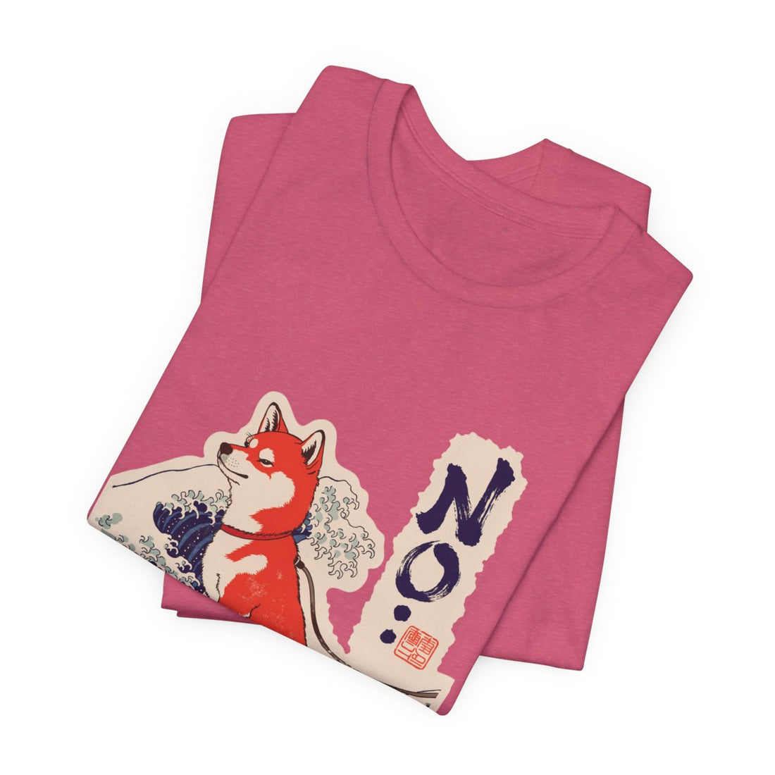 Heather Raspberry — Folded | Shiba Inu 'No.' Tee