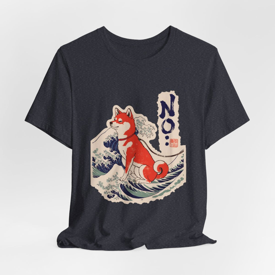 Heather Navy — Hanging | Shiba Inu 'No.' Tee