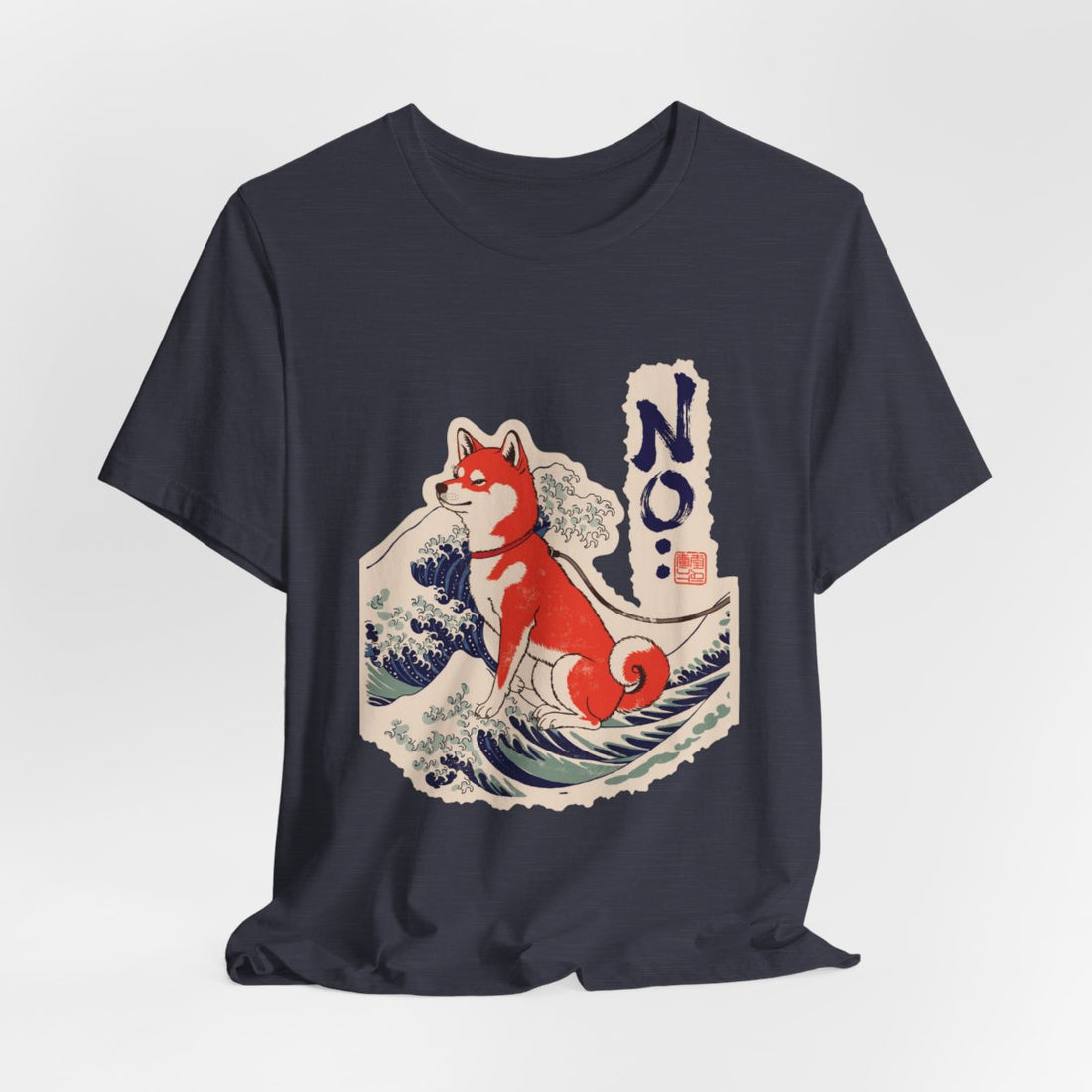 Heather Midnight Navy — Hanging | Shiba Inu 'No.' Tee