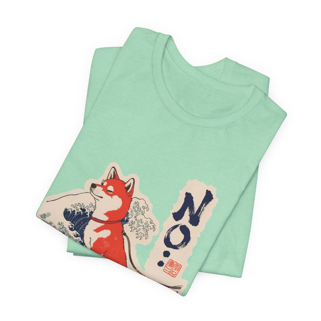 Heather Mint — Folded | Shiba Inu 'No.' Tee