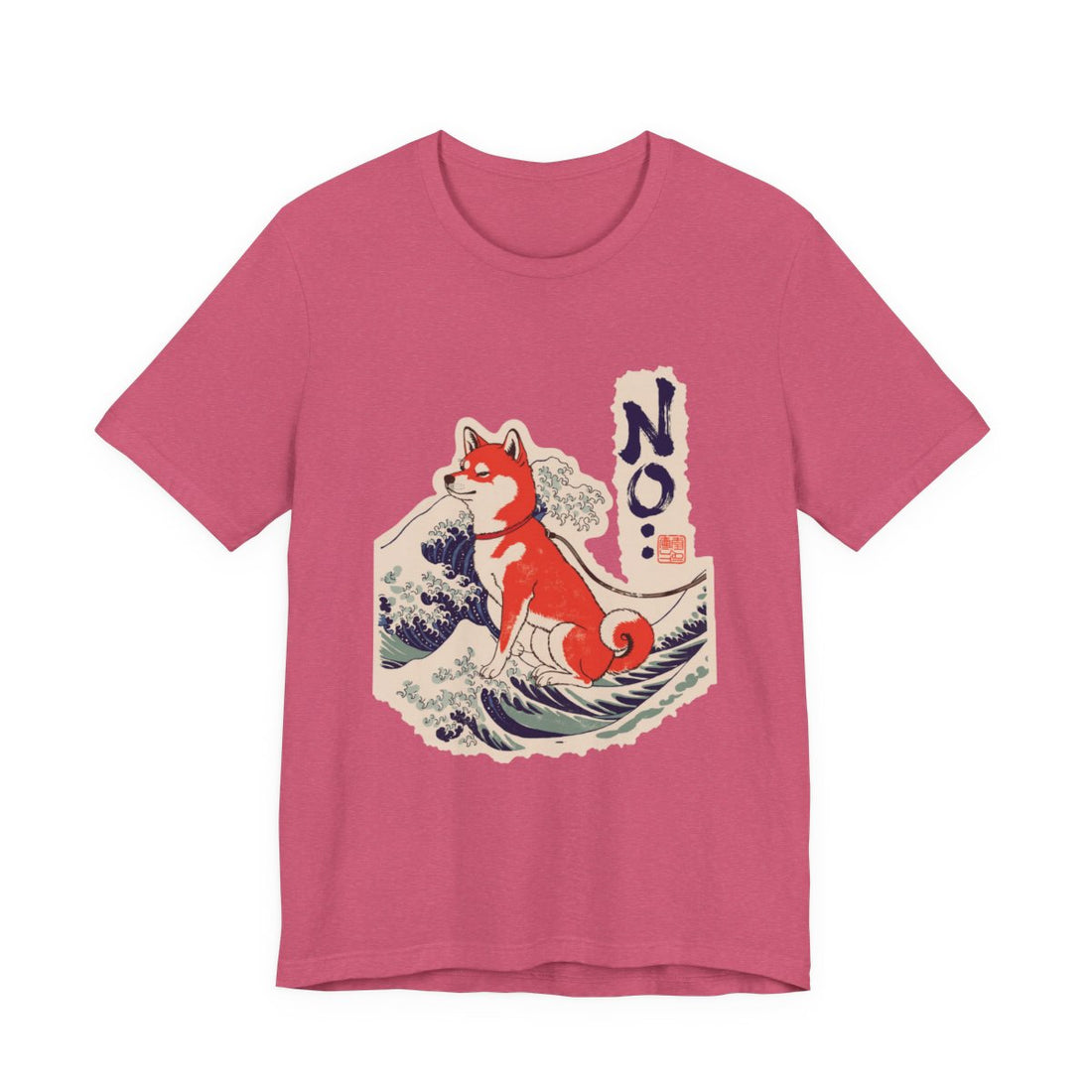 Heather Raspberry — Front | Shiba Inu 'No.' Tee