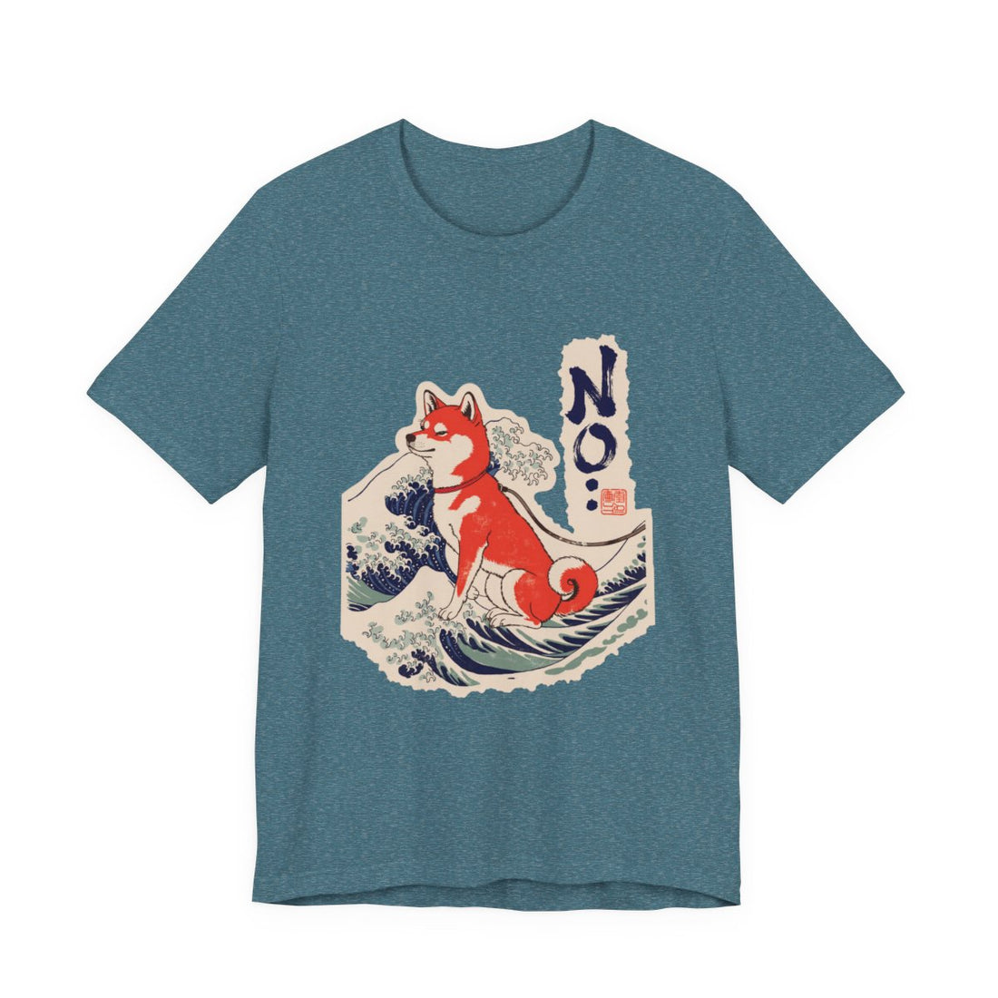 Heather Deep Teal — Front | Shiba Inu 'No.' Tee