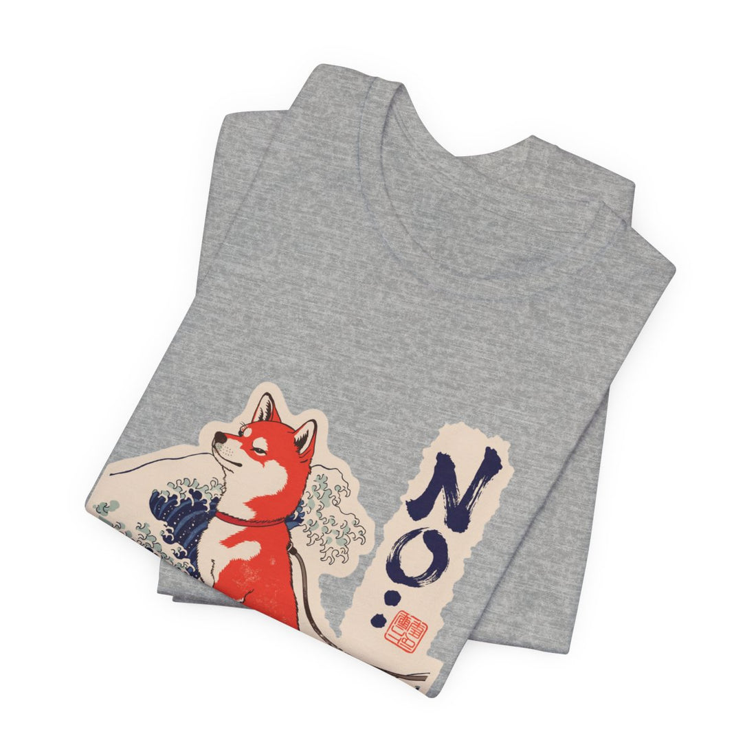 Athletic Heather — Folded | Shiba Inu 'No.' Tee